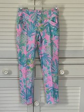 Lilly Pulitzer Luxletic Pink, Teal, White  Blue Pants Size 2 NWOT