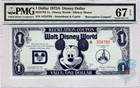 1972 Disney Dollar Recreation Coupon PMG 67 EPQ Superb Gem Uncirculated Prototyp — photo 1