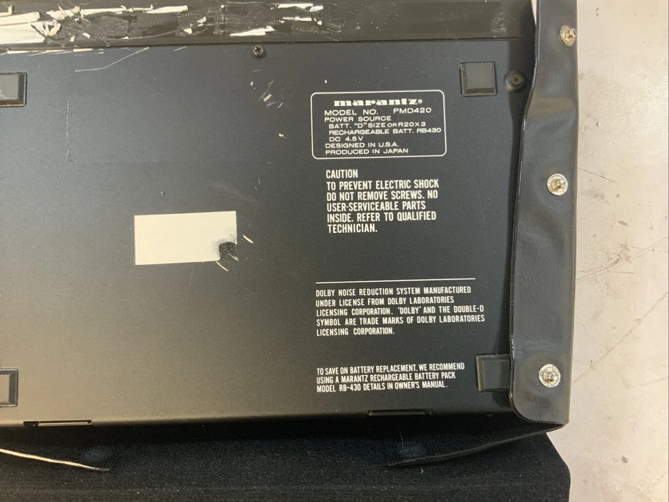 Marantz PMD420 Professional Portable Field Cassette Recorder & Case NS-K6B - Image 4 of 4