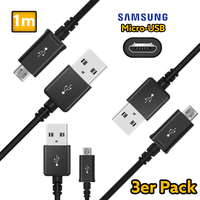 3X Original Samsung 1M Micro-Usb Ladekabel FüR Samsung Galaxy S4 S5 S6 S7 Edge