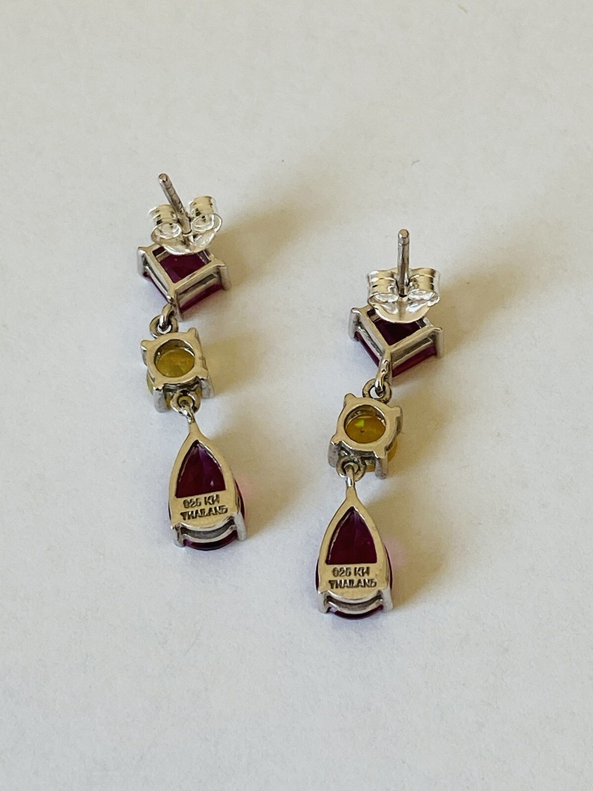 Vintage Designer Sterling Silver Ruby Citrine Tri… - image 8
