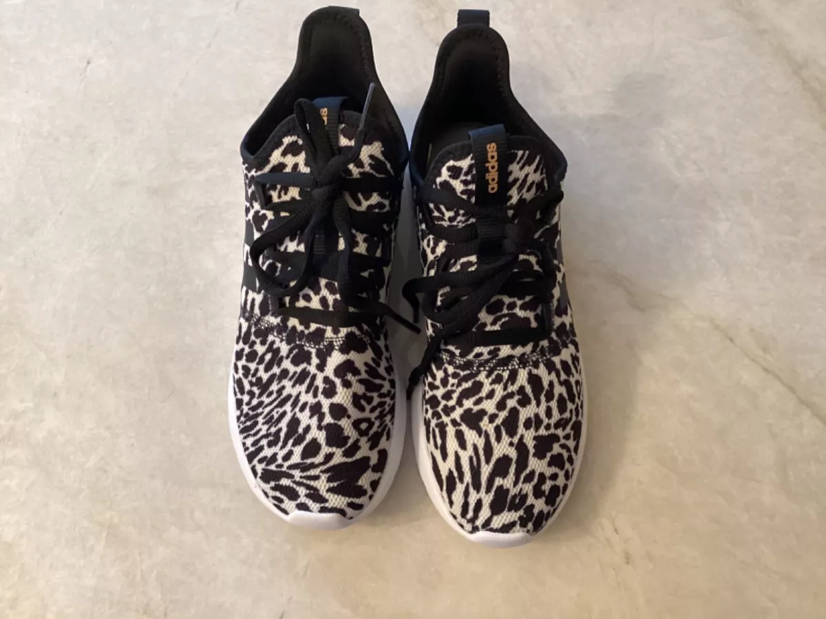 Adidas neo cloudfoam race clearance women's leopard print sneakers