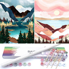 Paint by Numbers Kit for Adults Beginners,12" Wx16 L 2 Pack Canvas for Painting
