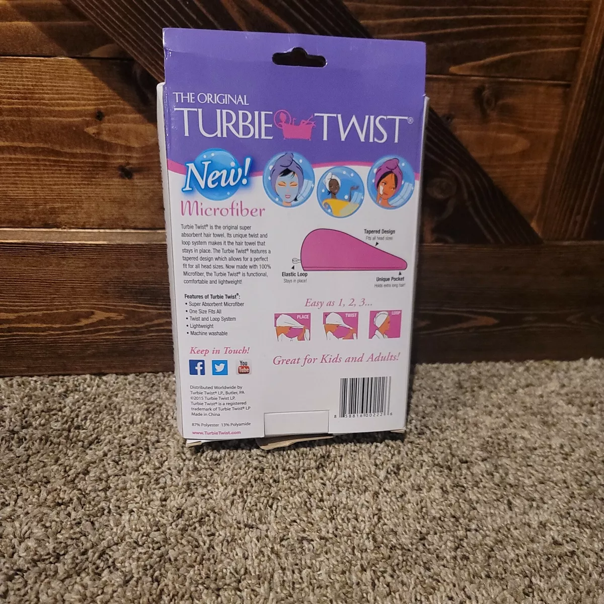 Turbie Twist - The Original Super Absorbent Hair Towel - Microfiber and  Cotton - Fits Kids and Adults