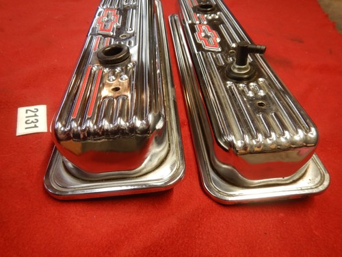 PR 87-99 GM Performance Proform 141-107 Center Bolt SB Chevy Chrome Valve Covers - Picture 2 of 11