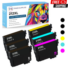 212XL T212 Ink Cartridges 1 Set 3B 1C 1M 1Y for Epson Workforce WF-2830 WF-2850