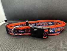 Pets First NFL Denver Broncos Collar Dog Animal Pet Large-XL Adjustable Orange