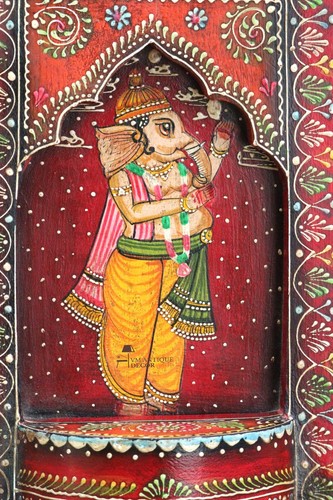 Wooden Painted Wall Hanging Pooja Ghar Decor, Hindu Pooja Furniture - Picture 10 of 11