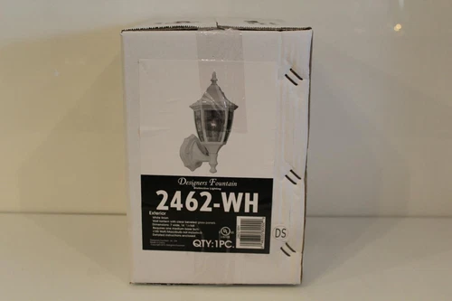 NIB Designers Fountain 2462-WH 1 Exterior Light 7" Cast Aluminum Wall Lantern - Picture 9 of 12
