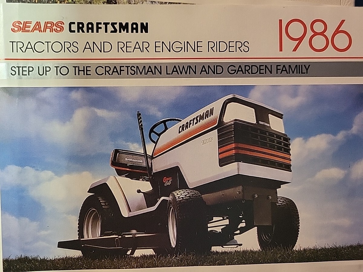 Sears Craftsman Lawn Garden Tractor Riding Mower Yard 1986 Color