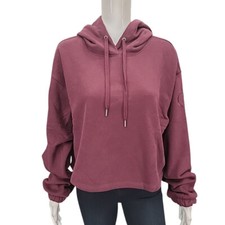 Calvin Klein Jeans Women's Hoodie Large Size Wine Red Pullover Top