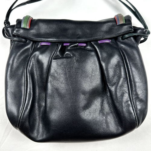 Vintage Sharif 80's Leather Shoulder Hand Bag Cross Body Made in USA - Picture 3 of 8