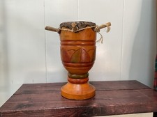African Tribal Hand Drum 12" Tall Bongo