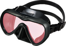 Gull Vader Black Silicone Dive Mask UV420 Lens, Low Volume Design