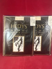 Hedys of Miami Sheer Control Top Pantyhose #1717 Off White XTall/Queen - 2 Pairs
