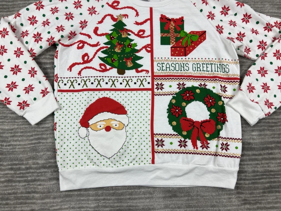 Свитер женский средний разноцветный рождественские сезоны поздравления хлопковая смесь - Изображение 3 из 4