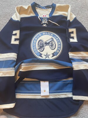 Columbus Blue Jackets Sestito Cannon Alternate Reebok Team Issued NHL  Jersey 58