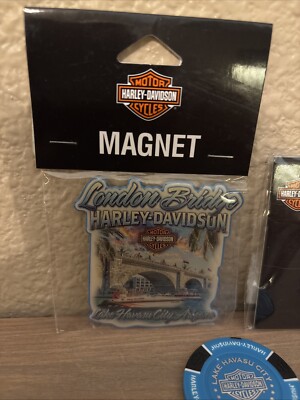 London Bridge Lake Havasu City Arizona, Harley Davidson Magnet, Pin, Poker Chip