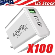 Dual PD 40W Fast Wall Charger Power Adapter For iPhone 15 Pro Max 14 13 12 lot