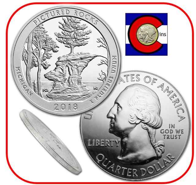 2018 5 Oz Silver America The ATB Michigan Pictured Rocks Coin for sale