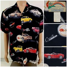 Vintage Mens Corvette Hawaiian Shirt Size Medium General Motors Paradise Found