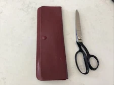 WISS PROFESSIONAL PINKING SHEARs 9 1/4” TAILOR SEWING SCISSORS ORIG LEATHER CASE