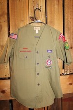 Boy Scouts of America BSA Youth Shirt XL - 14 Vintage Green Tampa Eagle Patch
