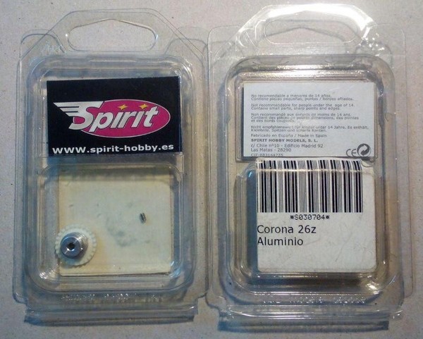 Spirit corona aluminio 26z Scalextric Ninco Exin OSC MSC Slot.it Scaleauto NSR