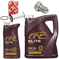 MotoröL Filter Set Mannol 5W40 Api 6 Liter + Schraube FüR Vw Golf Vii 2.0 Gti