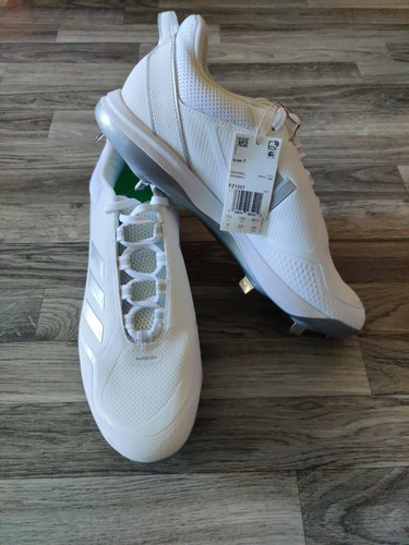 Adidas Icon 7 White Metal Baseball Cleats Low Top Men's Size 14 FZ1557 - Picture 4 of 9