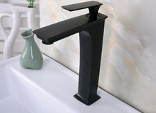 Black Brass Bathroom Basin Faucet Deck Single Hole Sink Cold Hot Taps 2nf669