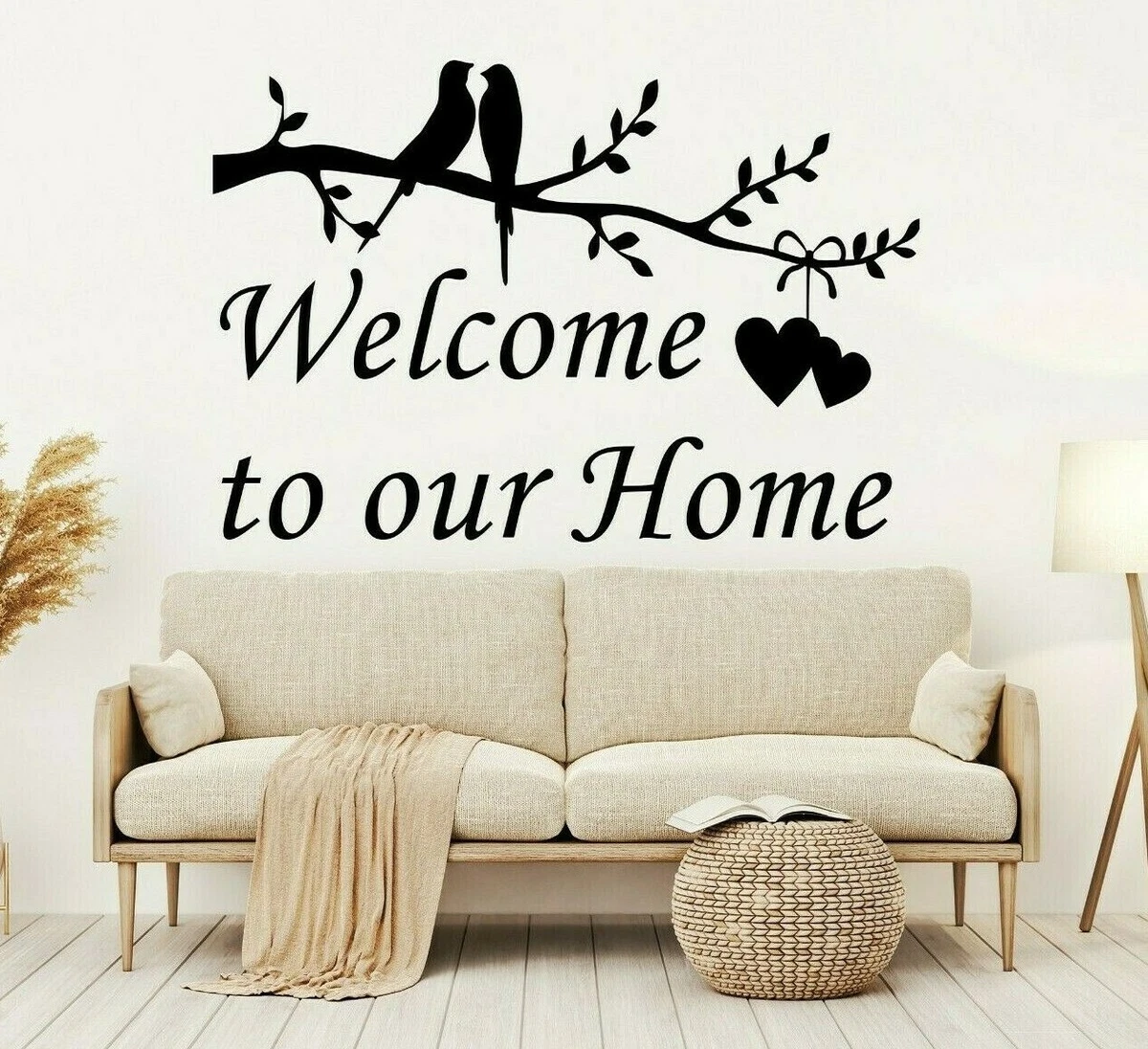 Welcome Wall Sticker Home Décor Birds Guest Family Decals Vinyl Quote  Lettering