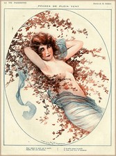 1920s La Vie Parisienne Peches de  French France Travel Advertisement Poster 