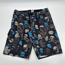 Hang Ten Beach Shorts Youth Boys M Gray Aop   28862