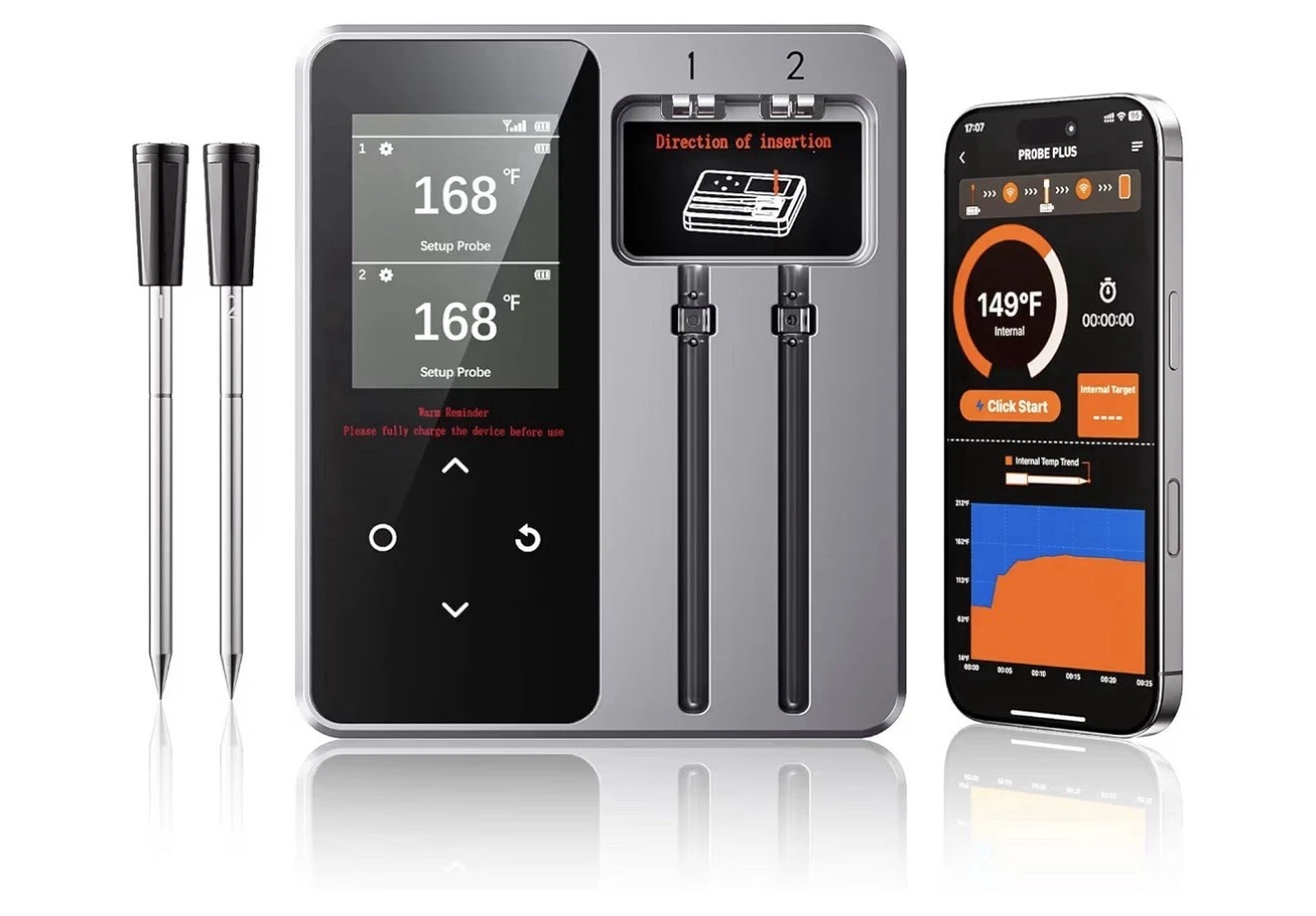 Probe Plus Bluetooth Meat Thermometer, Dual Probes, TFT Display, Waterproof
Opens in a new window or