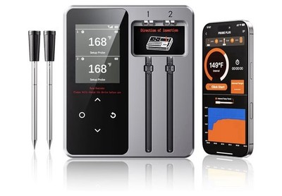 Probe Plus Bluetooth Meat Thermometer, Dual Probes, TFT Display, Waterproof