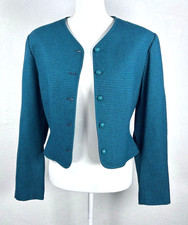 VTG 50's Pendleton 100 Virgin Wool Blazer Sz 14 USA Teal Houndstooth RARE MINT