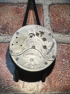 COLUMBUS RAILWAY KING 17 JEWEL 18S SCARCE POCKET WATCH MVT Parts