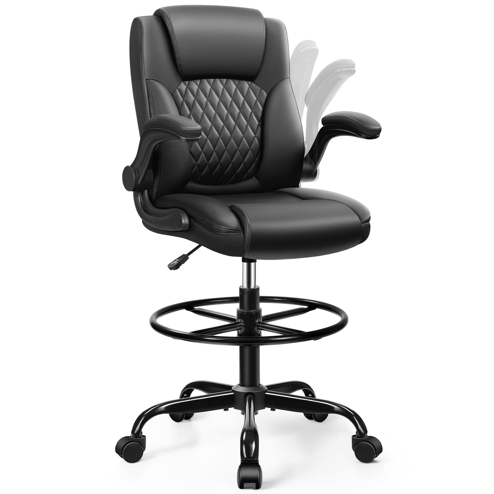 ,tall Office Chair For Standing Desk,high Executive Leather 