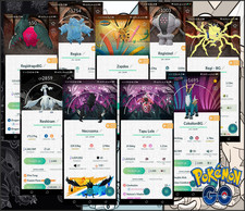 Pok mon Go Non-Shiny Legendary with Backgrounds : Limited