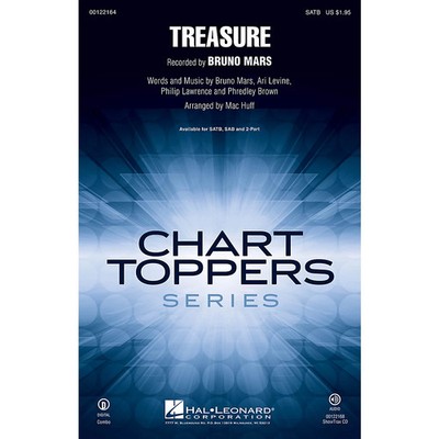 Hal Leonard Treasure SAB by Bruno Mars Arranged by Mac Huff
