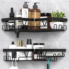 2-Pack Bathroom Shower Corner Shelf Caddy Wall Storage & Organizer Rack UK