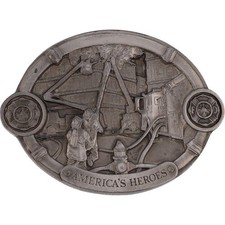 New Fire Fighter Firefighter Fireman Dept Volunteer 80s NOS Vintage Belt Buckle