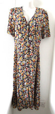 Nobody's Child maxi dress size 10 floral ditsy yellow mix fit & flare tea dress