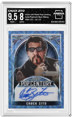 2024 Leaf Metal Pop Century Chuck Zito Auto Blue 12/15 #BA-CZ1