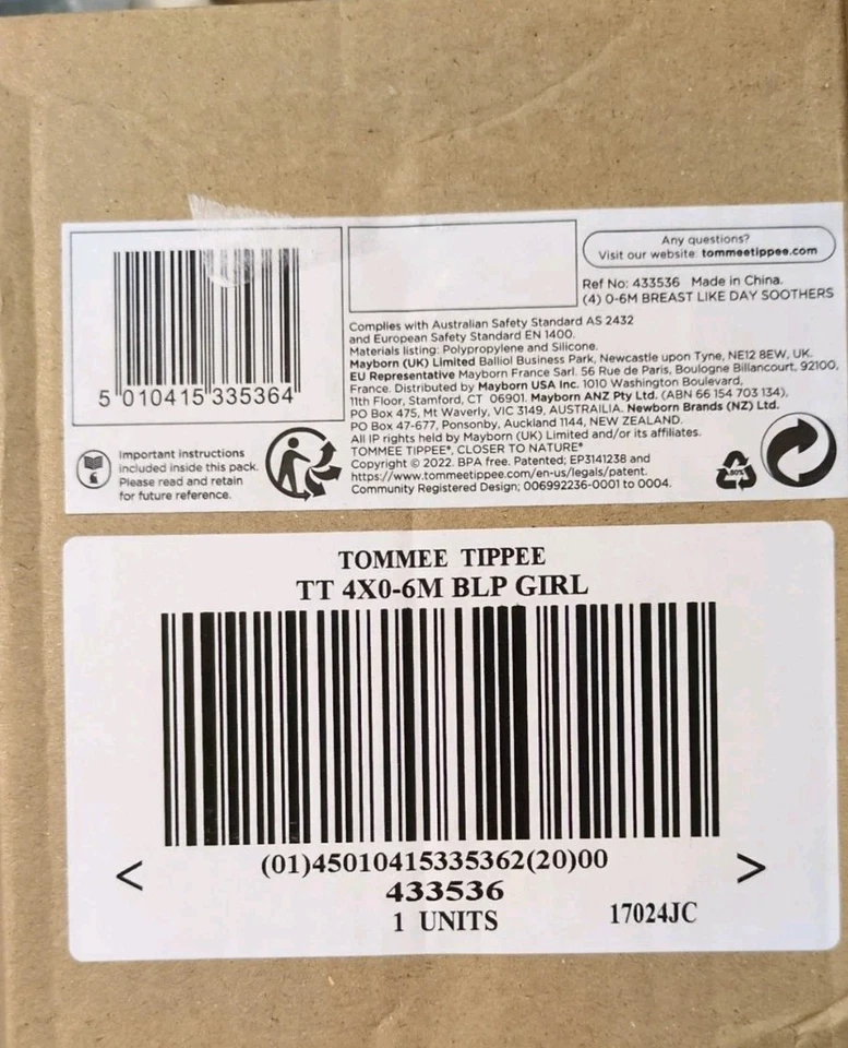 Tommee Tippee Breast-Like Pacifier, 0-6 Months, Symmetrical Design, Natural Brea - Image 2 of 2