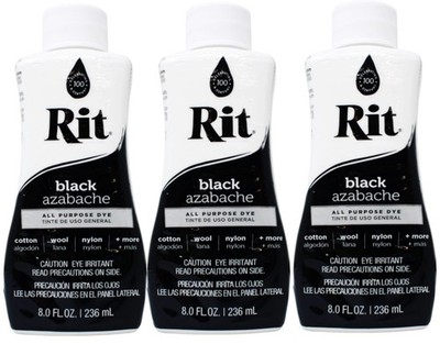 Rit All-Purpose Liquid Dye, 8 Ounce, Black - 3 Pack