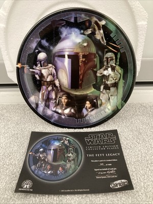 Star Wars Boba & Jango The Fett Legacy Ltd Edition Collectors Plate mit COA & Box