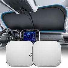 2026 Upgraded Car Windshield Sun Shade 100 Light Block, 4th-Gen Cooling