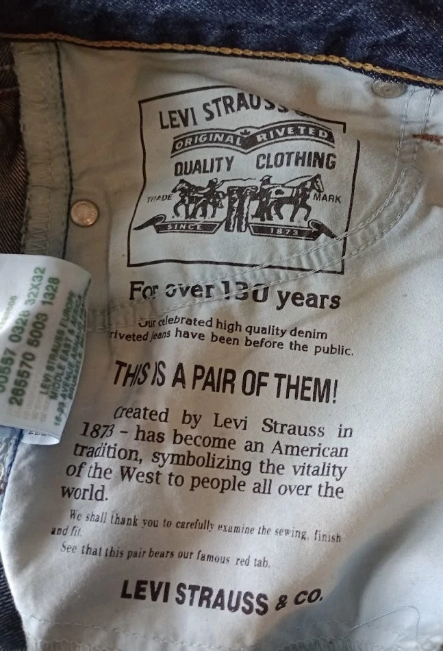 Levi's Levi Strauss 557 03 EVE women's vintage jeans *size 32W x 32W* MEASURED - Image 3 of 4